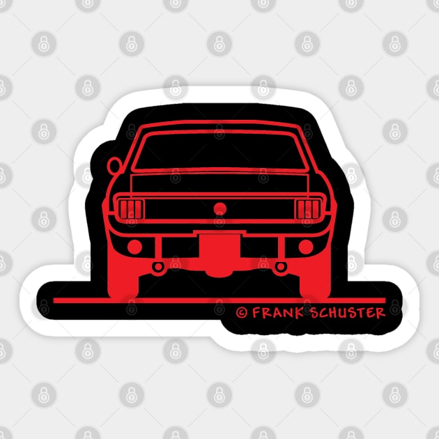 1964 1965 1966 Ford Mustang  Back Red Sticker by PauHanaDesign